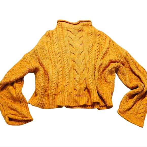 Anthropologie Pilcro Mock Cableknit Sweater Medium Petite - Picture 5 of 8